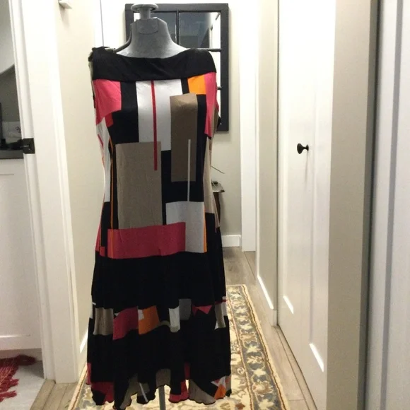 Joseph Ribkoff Colour Block Dress - Picture 3 of 8